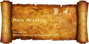 Mars Ariella névjegykártya